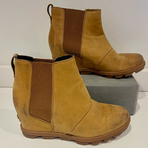 SOREL Joan of Artic Rhapsody Wedge Snow Boot elk camel color Size 10.5 - Picture 15 of 15